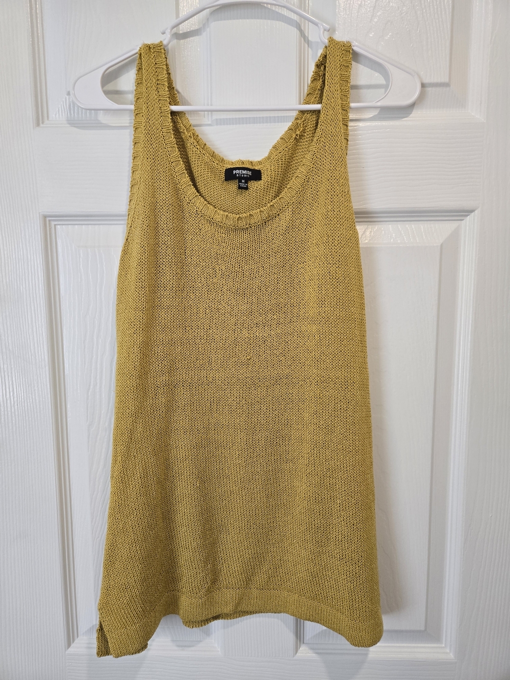 Premise Mustard Knit Scoop Neck Tank